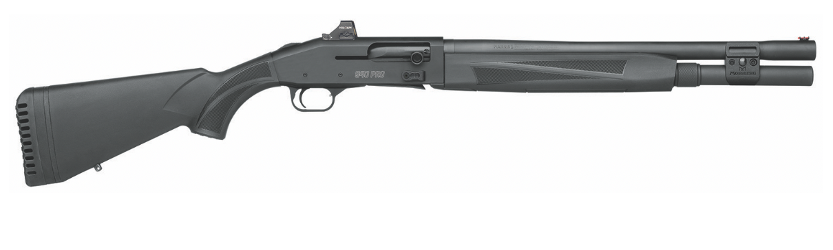 Mossberg 85161 940 Pro Security 12 Gauge 3&quot; 7+1 18.50&quot;, Matte Blued Barrel/Rec, Black Synthetic Furniture, Enhanced Parts Kit, Holosun HS407k Included