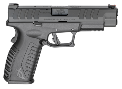Springfield Armory XDME9459BCA XD-M Elite *CA Compliant Full Size Frame 9mm Luger 10+1, 4.50&quot; Black Melonite Match Grade Barrel, Black Melonite Serrated Steel Slide, Black Polymer Frame w/Picatinny Ra