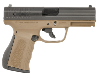 FMK 9C1 G2 *CA/MA Compliant Compact Frame 9mm Luger 10+1 3.87&quot; Black Stainless Steel Barrel, Black Serrated Carbon Steel Slide, Burnt Bronze Polymer Frame w/Picatinny Rail, Black Backstrap Grip