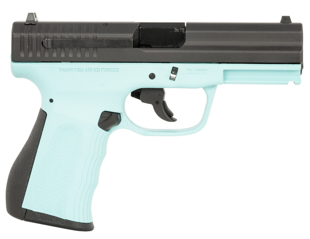 FMK 9C1 G2 *CA/MA Compliant Compact Frame 9mm Luger 10+1, 3.87&quot; Black Stainless Steel Barrel, Black Serrated Carbon Steel Slide, Blue Jay Polymer Frame w/Picatinny Rail,Blue Jay w/ Black Backstrap Gri
