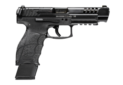 HK VP9L 9mm Luger 10+1 5&quot; Black Polygonal Rifled Barrel, Black Optic Ready/Serrated Long Slide &amp; Polymer Frame w/Picatinny Rail &amp; Serrated Trigger, Guard Black Finger Grooved Polymer Grips Ambidextrou