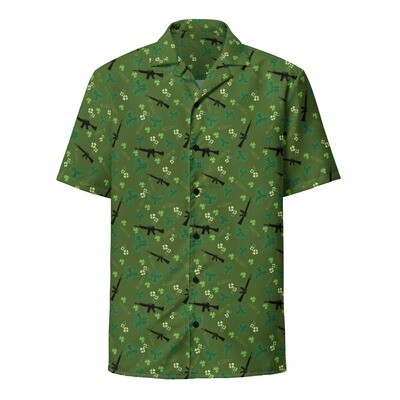 Emerald Isle Breeze Button-Up Shirt, Unisex St. Patrick Day Themed Button Up 