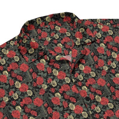 Guns and Roses 2A Hawaiian Style Button Up