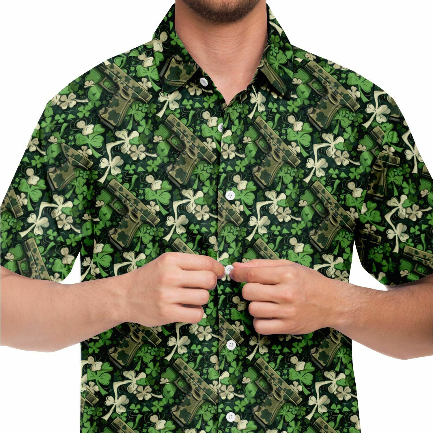 Lucky Marksman: St. Patrick&#39;s Day Shamrock Camo Men&#39;s Shirt