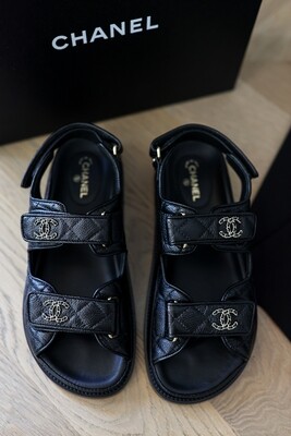 Chanel Velcro Dad Sandals - Black, New In Box