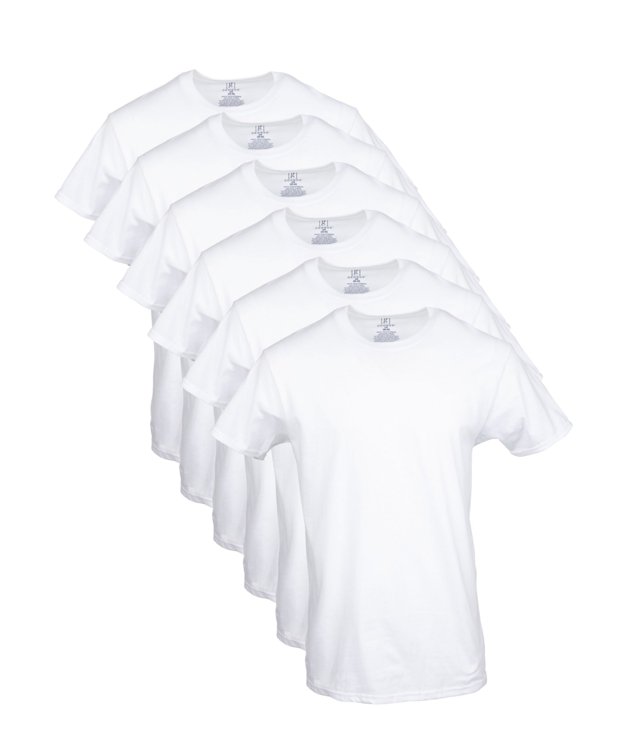 T-Shirt George Men’s  Crew Neck, 6 Pack