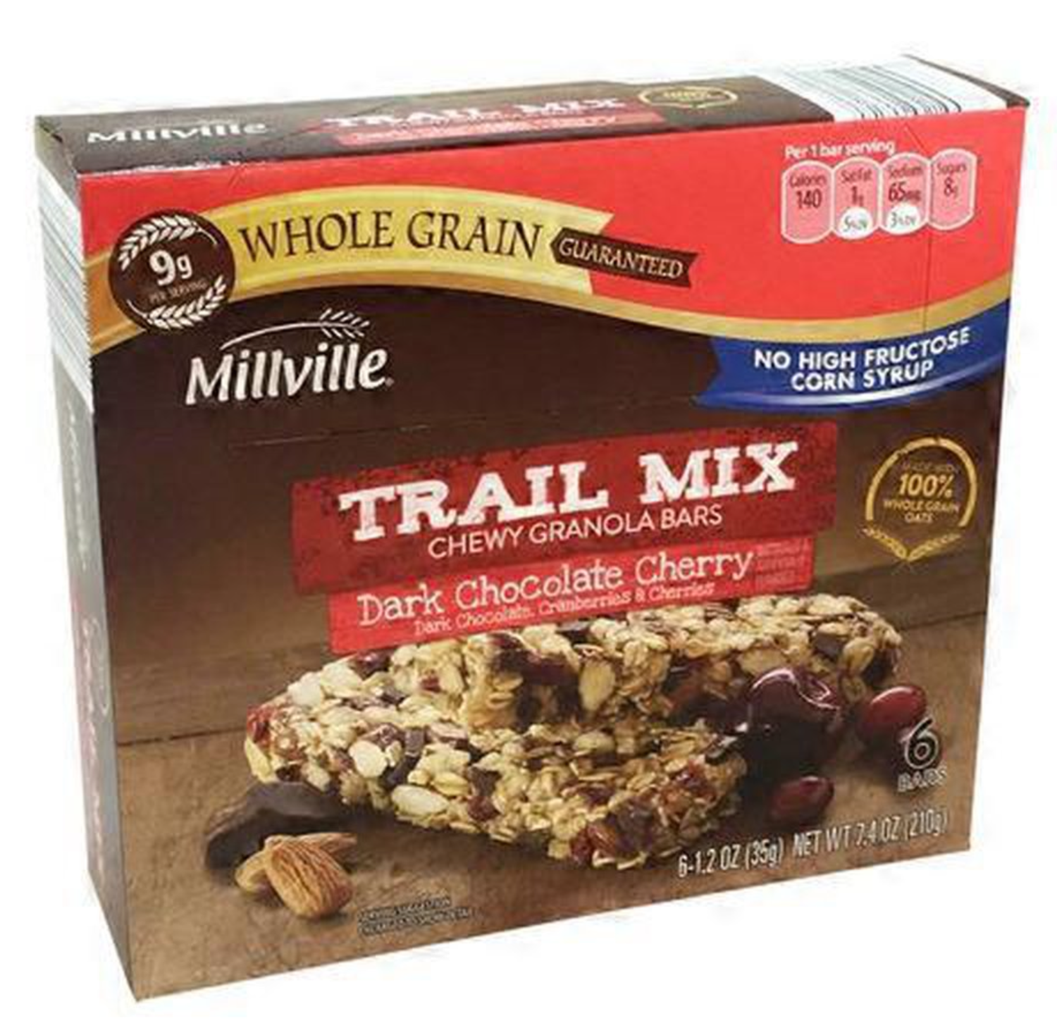 Millville Dark Chocolate Cherry Trail Mix Bars 6 bars