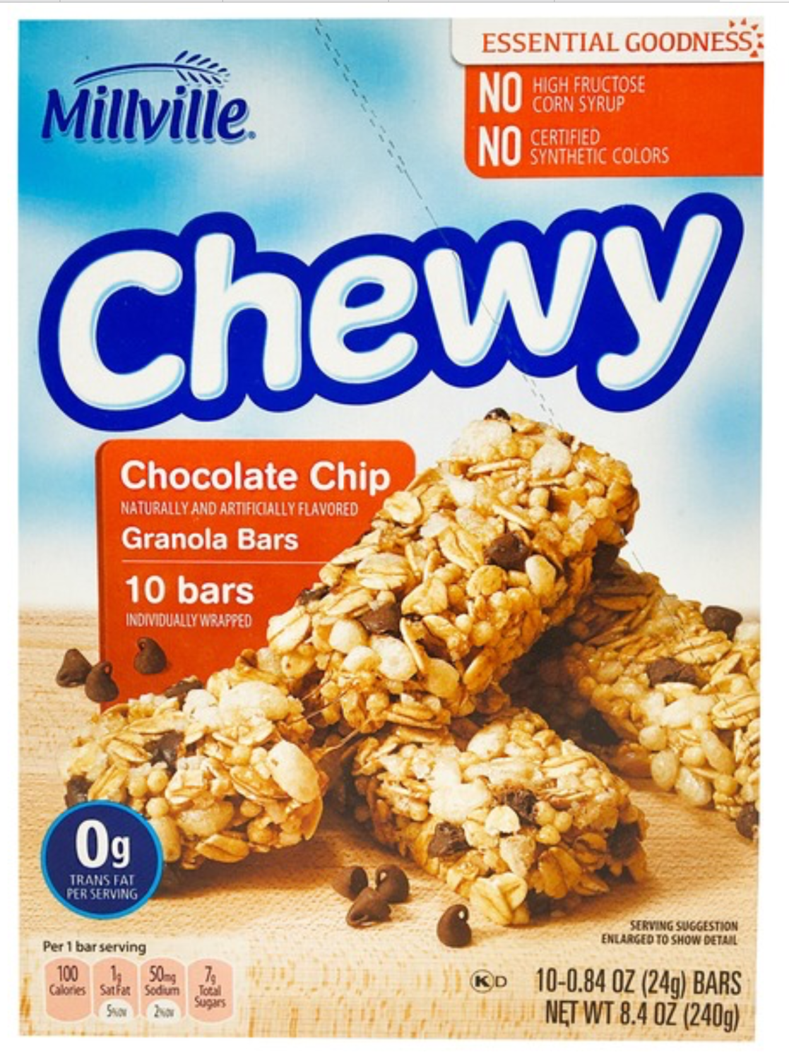 Millville Granola Protein Chewy Bar (10 bars)