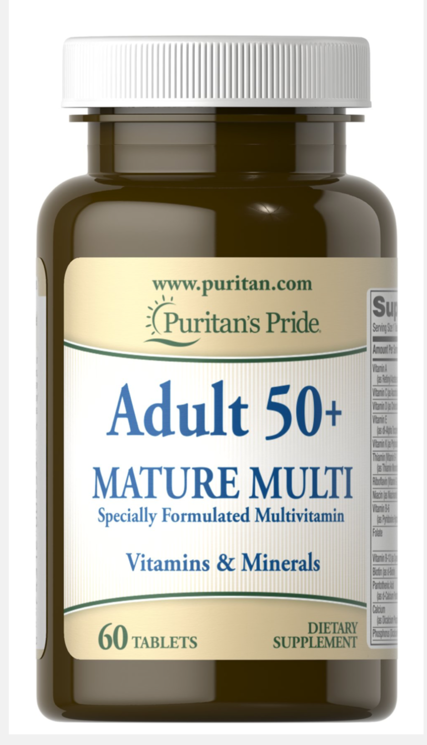Adult 50+ Mature Multivitamin &amp; Minerals 60 Tablets - Puritans Pride