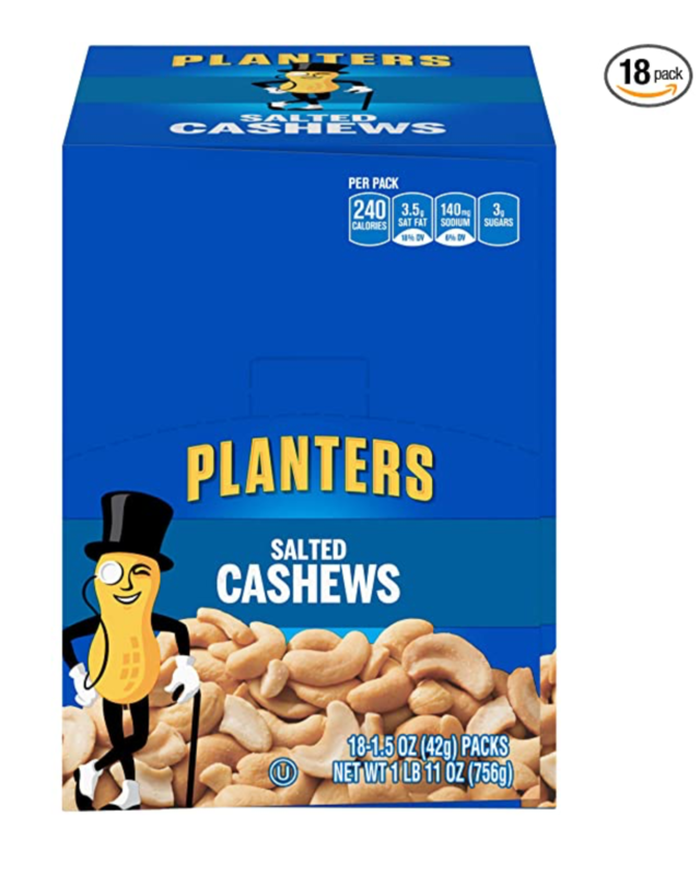 PLANTERS Salted Cashews, 1.5 oz. Bags (18 Pack) |