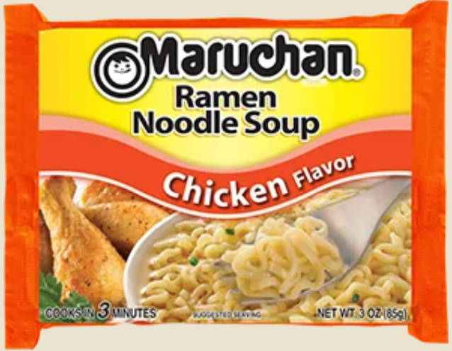 Maruchan  Ramen Chicken Noodles Soup, 3oz CHICKEN FLAVOR