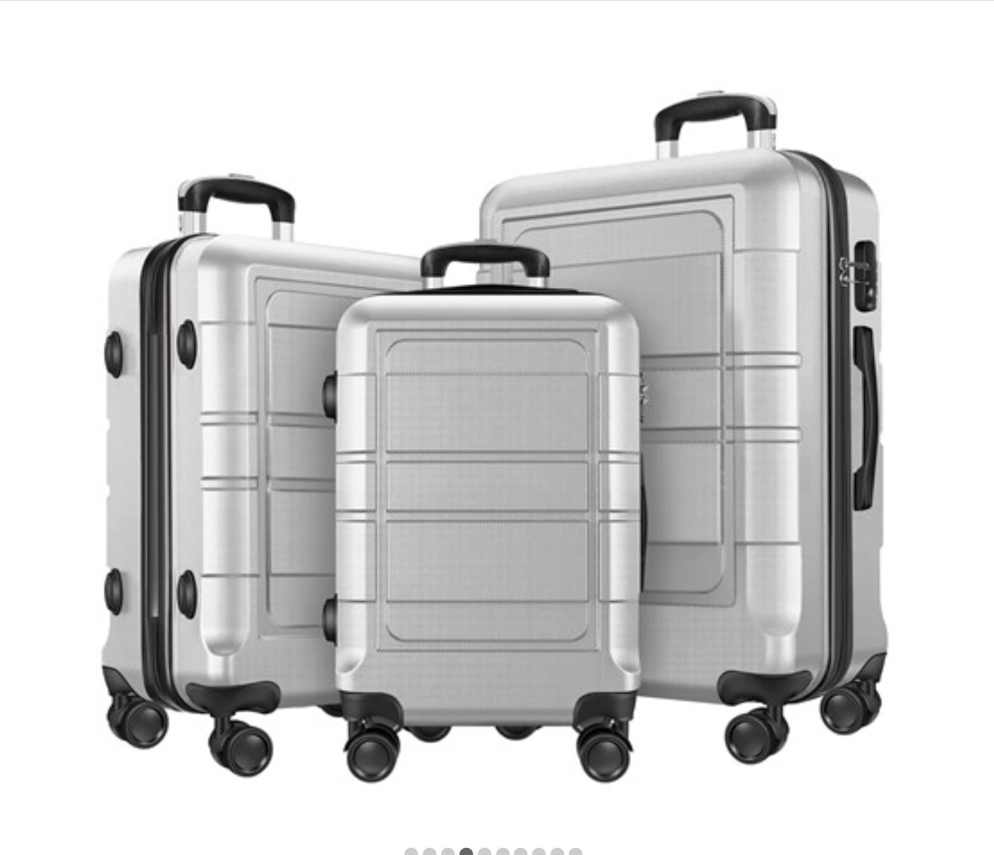 Axidou PC+ABS 3Pc Luggage Set w/ Spinner Wheels