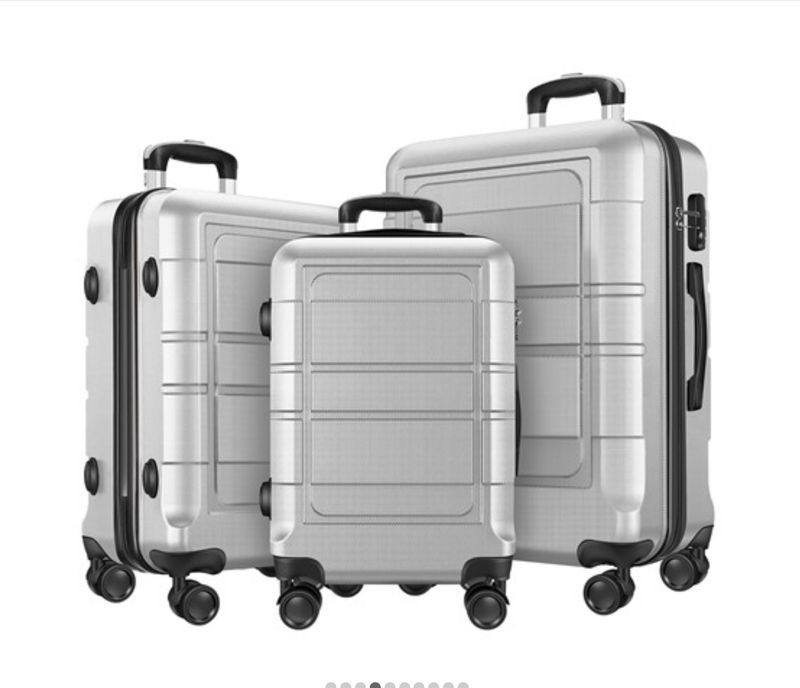 Axidou PC+ABS 3Pc Luggage Set w/ Spinner Wheels