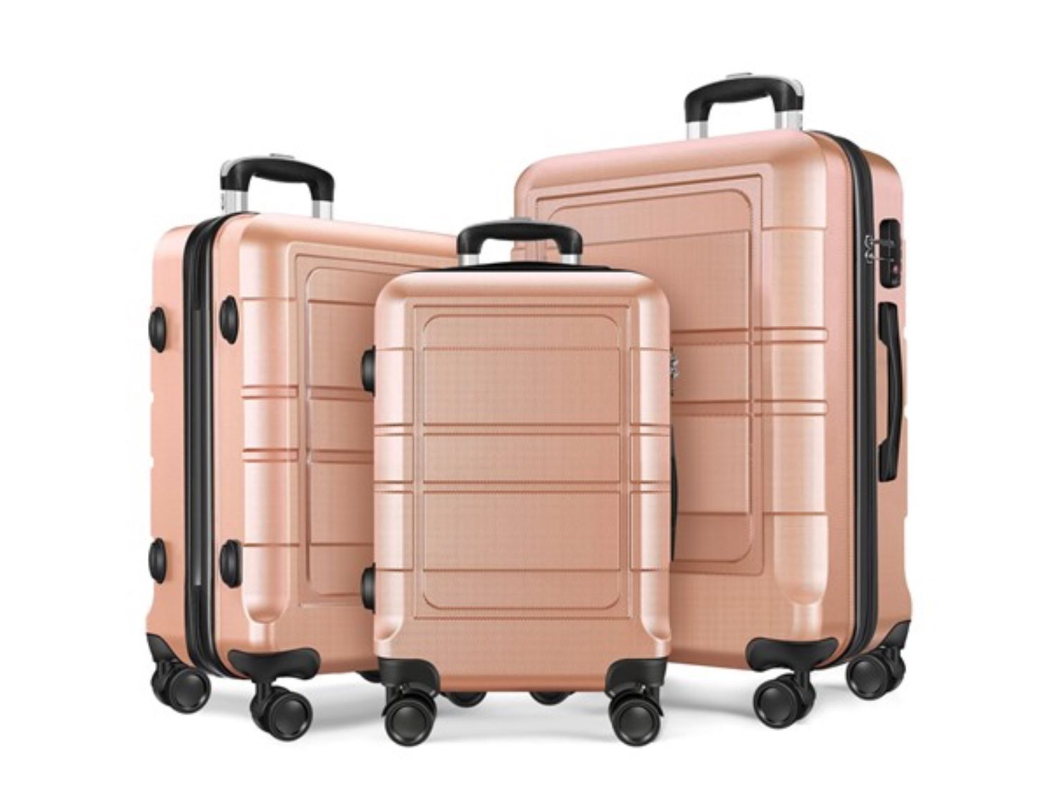Axidou PC+ABS 3Pc Luggage Set with Spinner Wheels