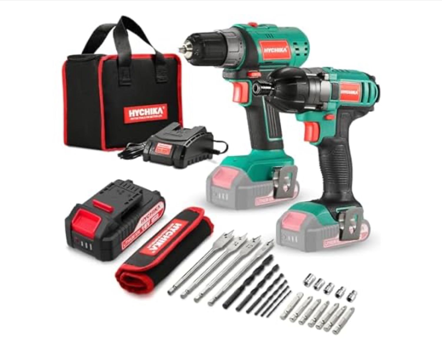 HYCHIKA Drill Combo Kit -  Cordless Drill Driver and Impact Driver