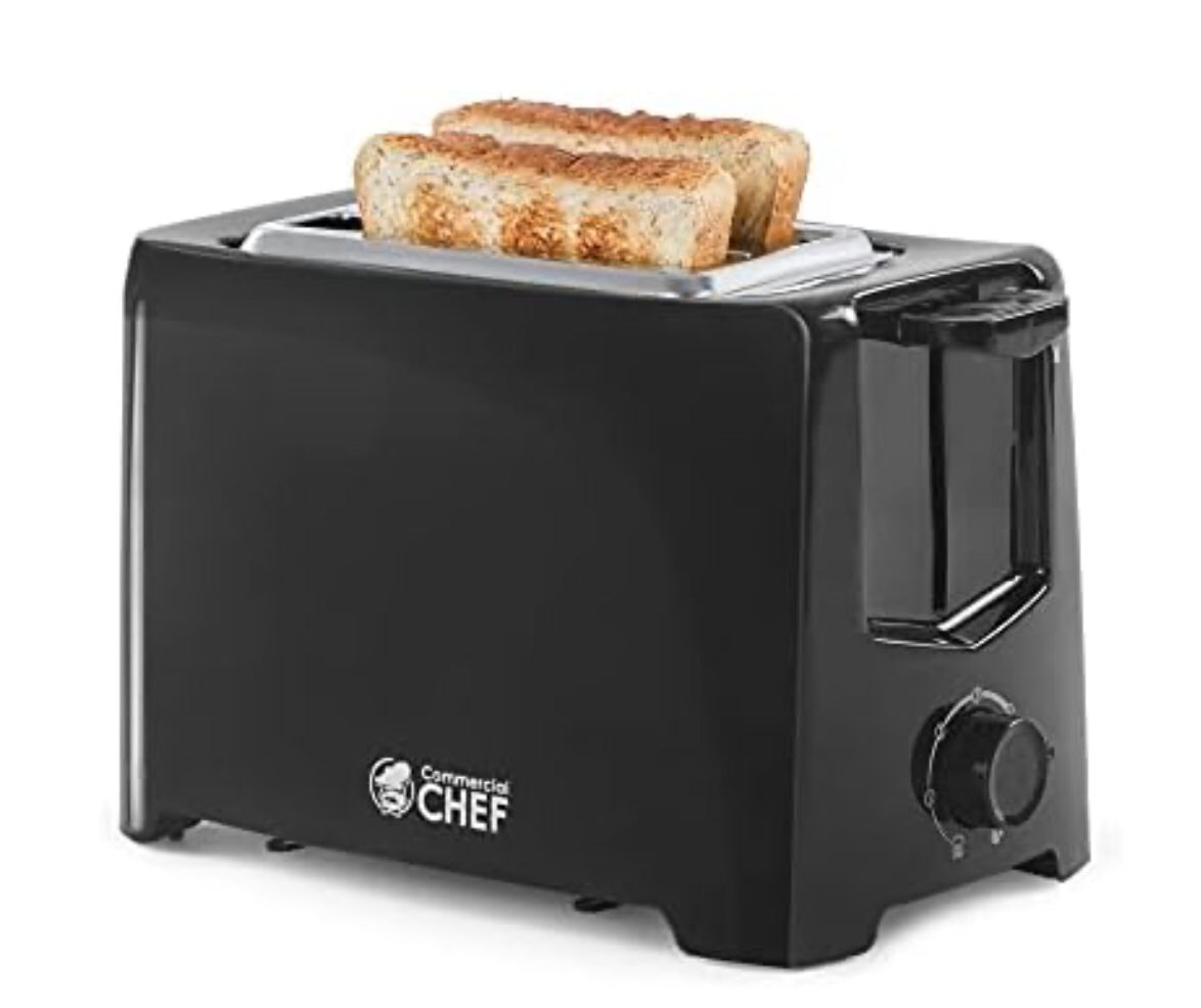 Commercial Chef 2 Slice Toaster, Black