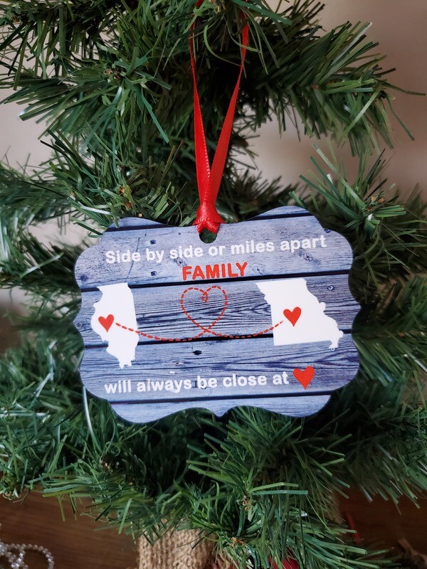 Miles apart ornament