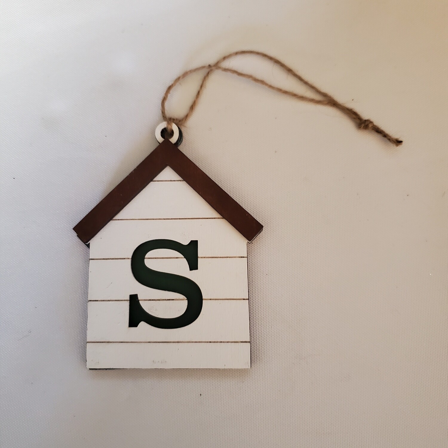Initial house ornament
