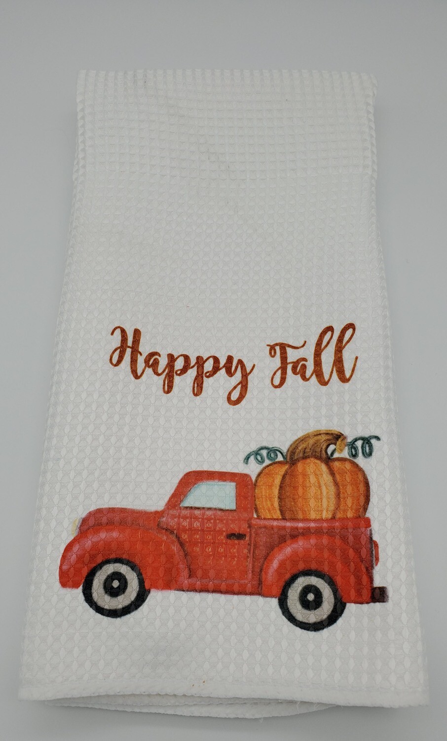 Red truck fall kitchen towel