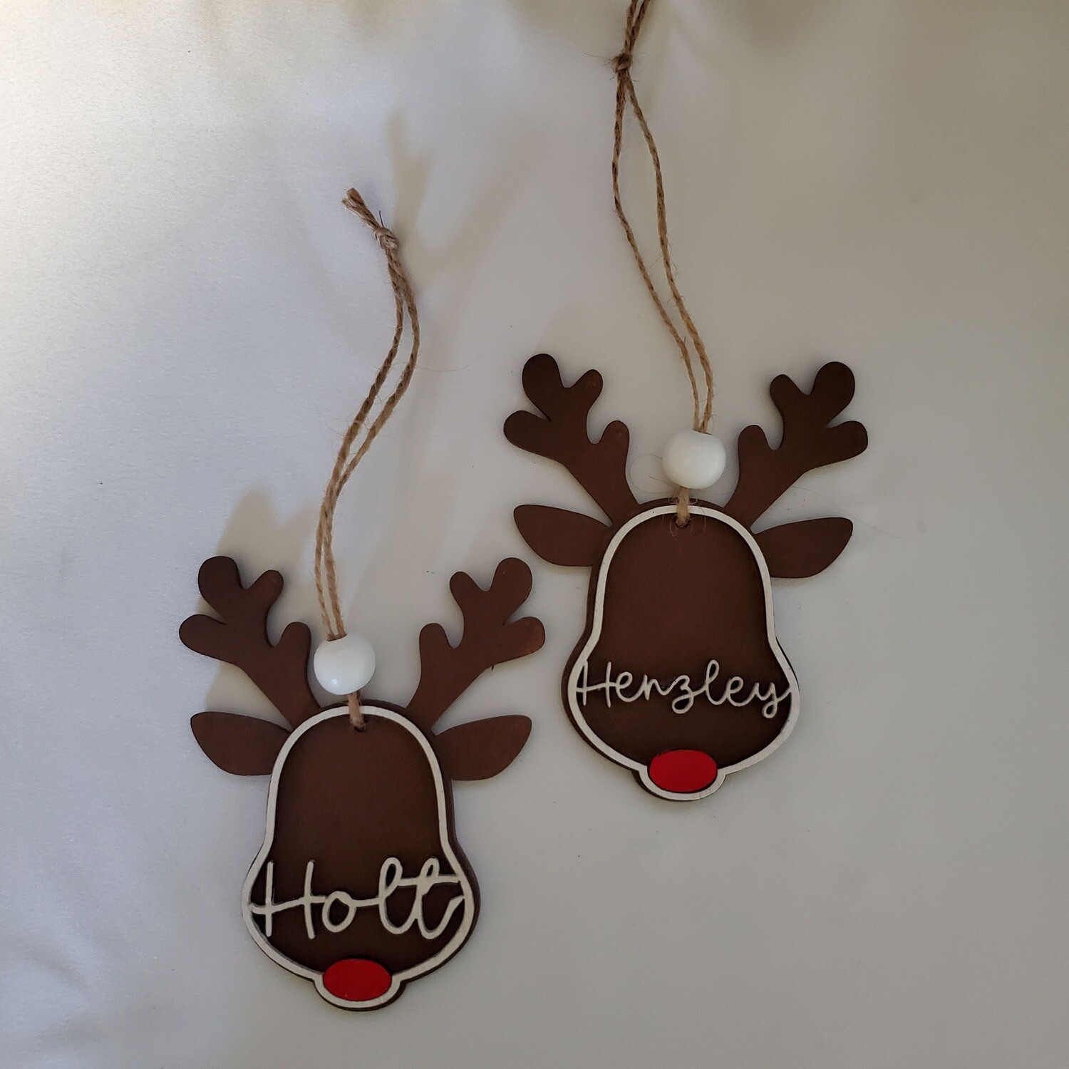 Personalized reindeer ornament