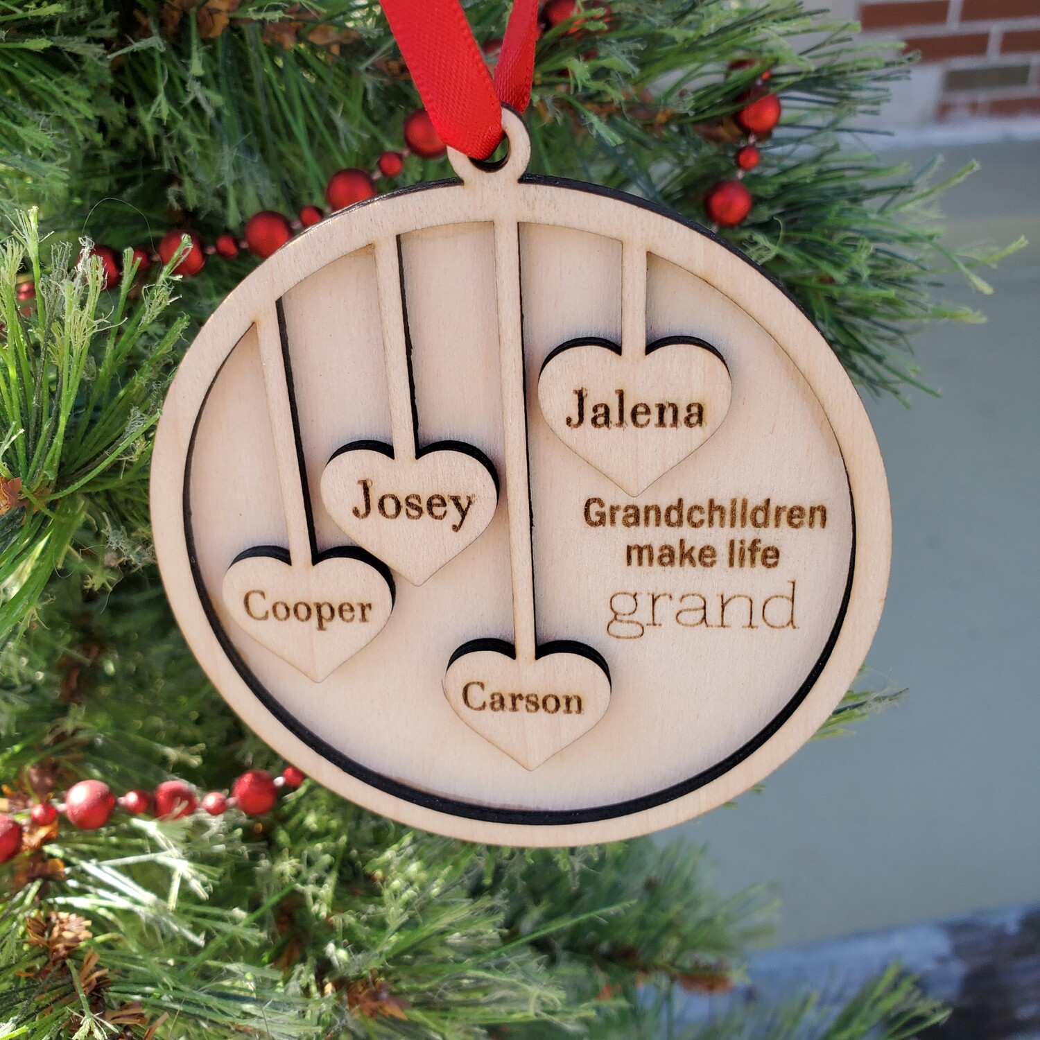 Personalized grandkids ornament