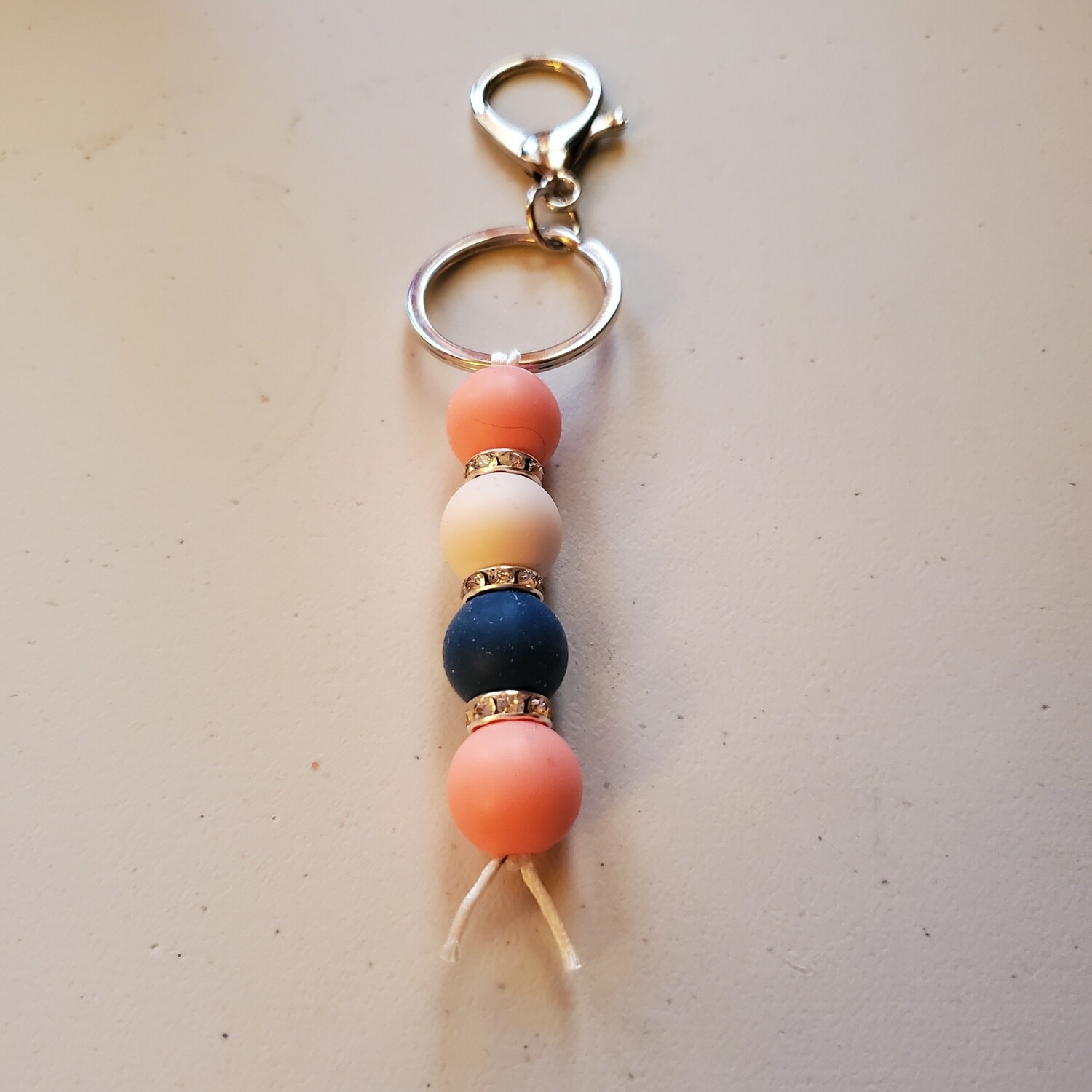 Key chain - Blue and salmon