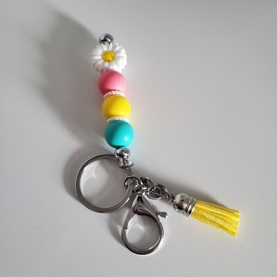 Beaded key chains - daisy sping