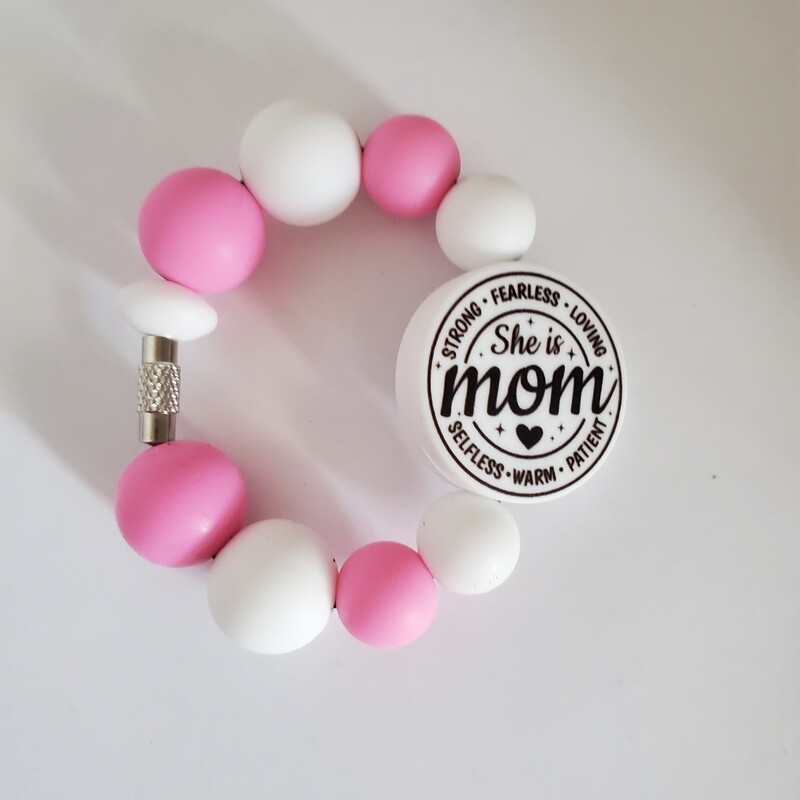Beaded cup charm - Mom