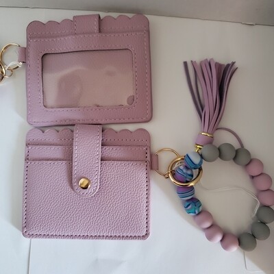 Mini wallet with wristlet- lavender