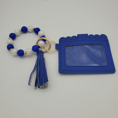 Mini wallet with wristlet- royal blue
