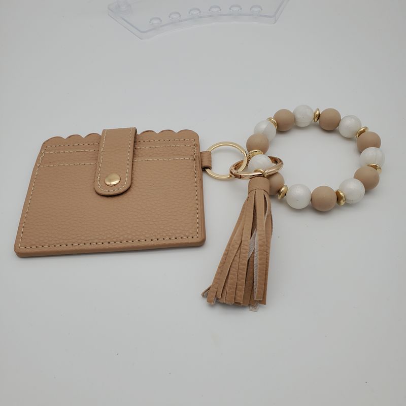Mini wallet with wristlet- khaki