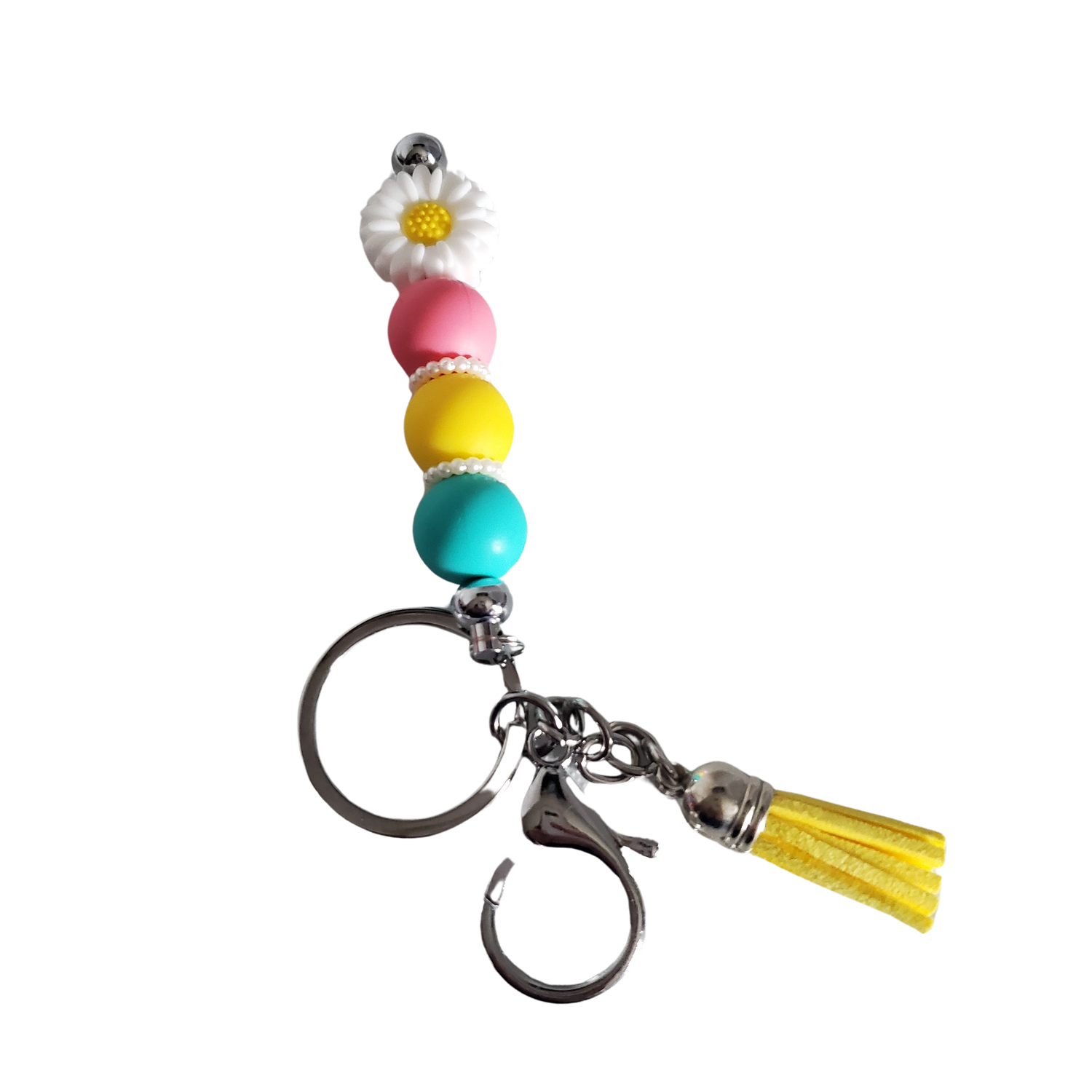 Beaded key chains - daisy sping