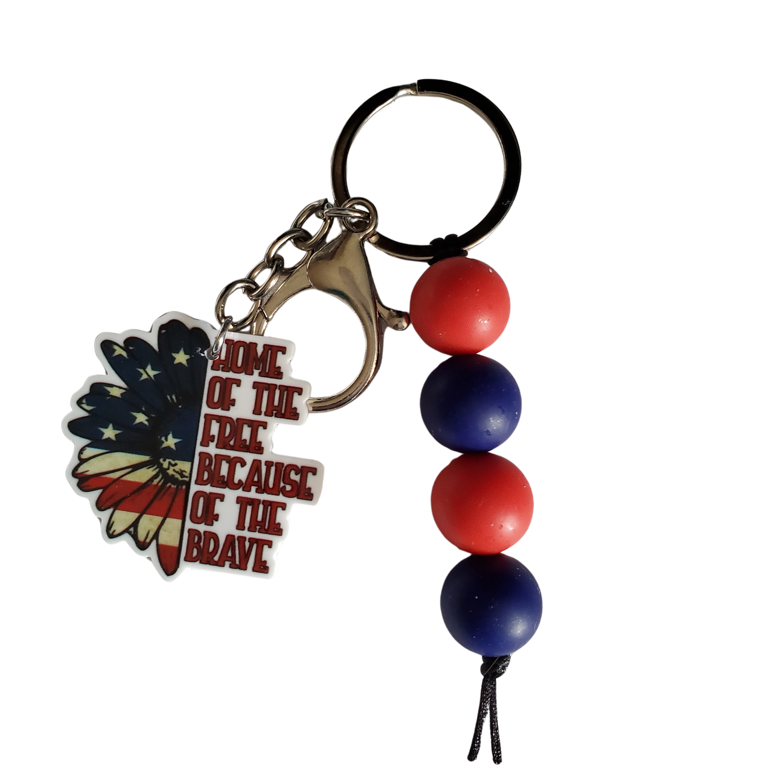 Beaded key chain - Home of the free