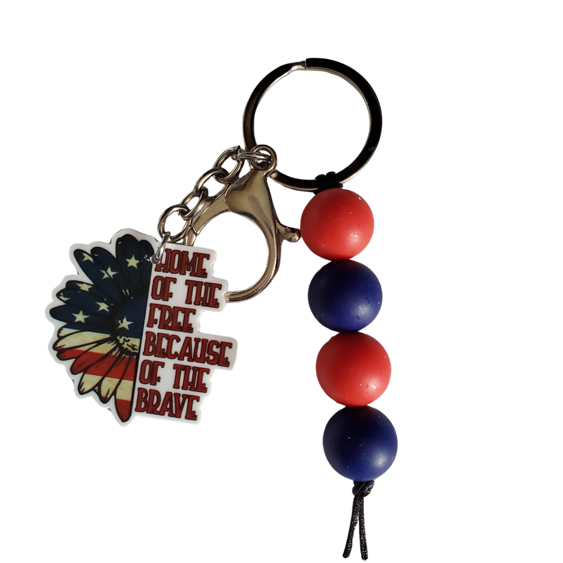 Beaded key chain - Home of the free