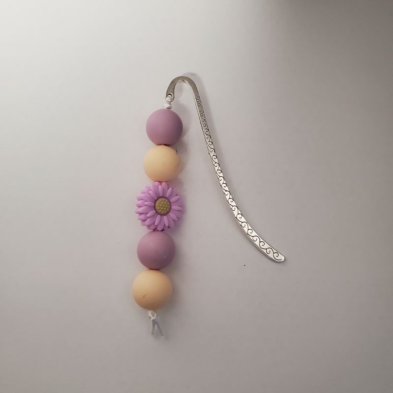 Beaded bookmark purple