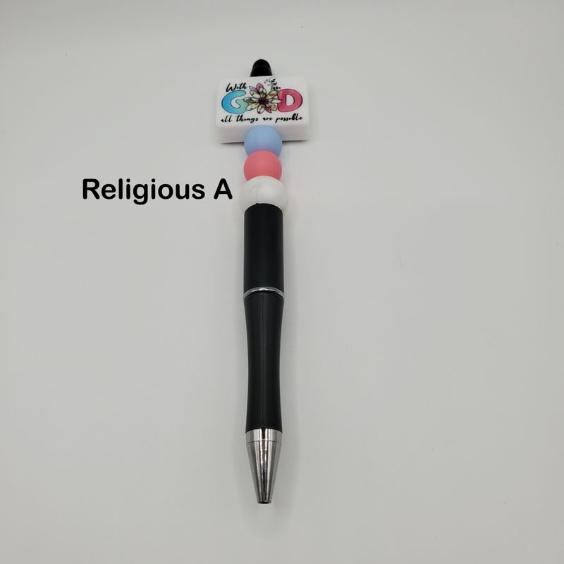 Beaded pens - religious/christian