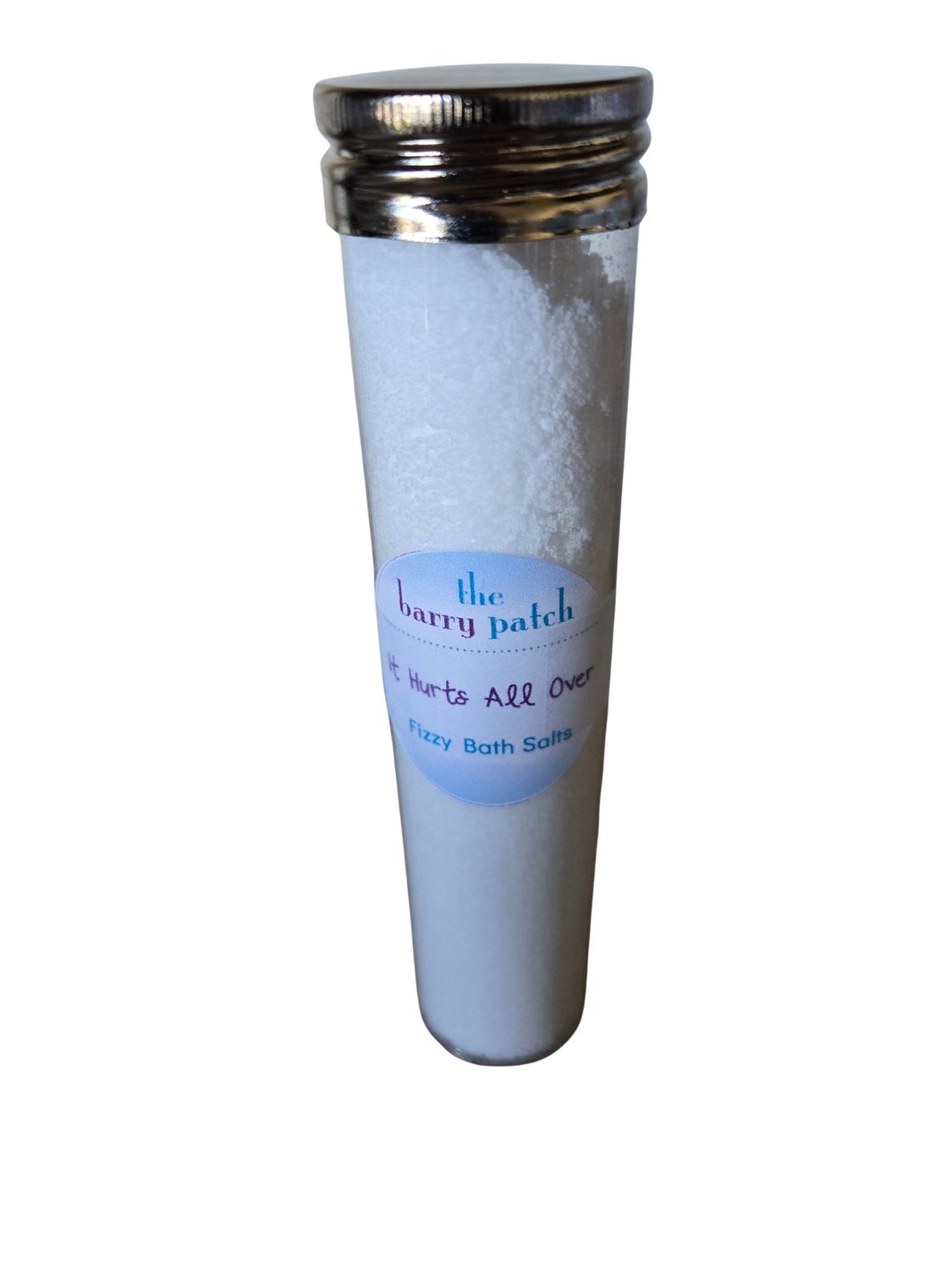 Fizzy bath salts tube - it hurts all over