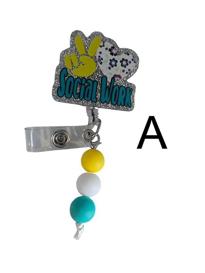 Badge reel (interchangeable) with detachable beads