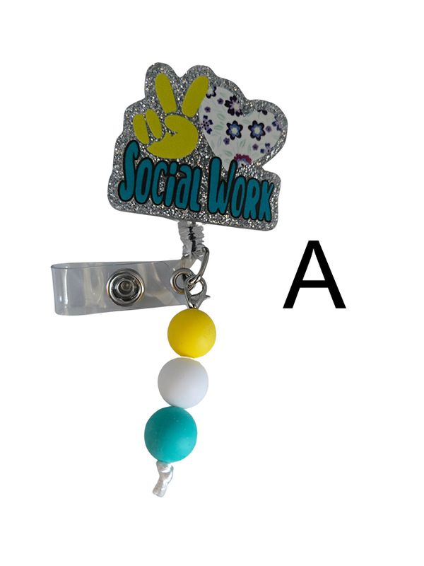 Badge reel (interchangeable) with detachable beads