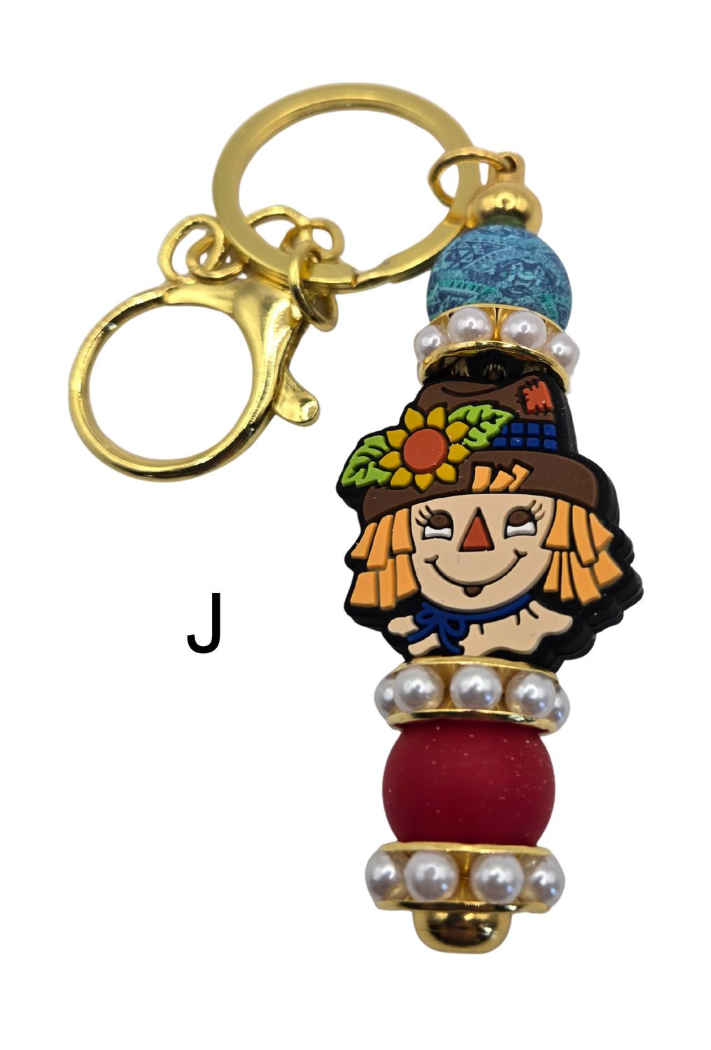 Beaded key chain - scarecrow boy