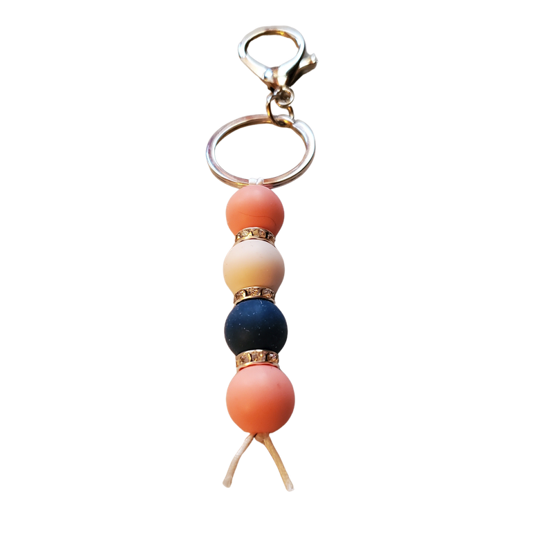 Key chain  - Blue and salmon