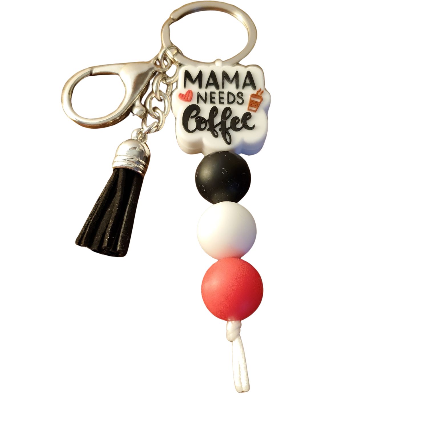 Beaded key chain - Mama needs coffee