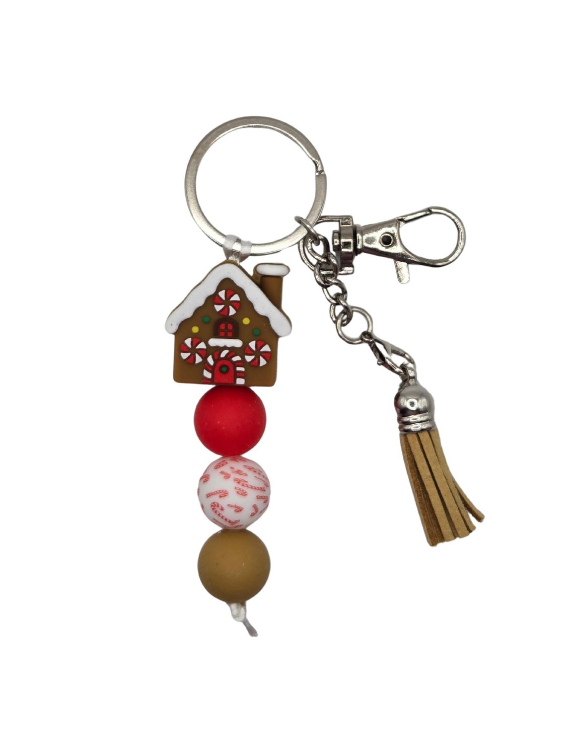 Beaded key chain - pumpkin fall