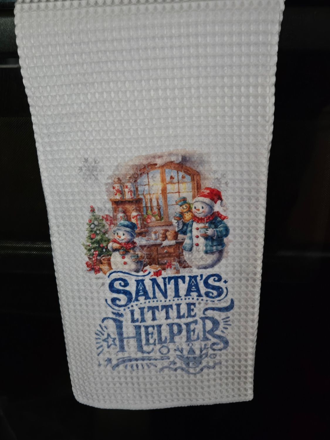 Towel - Santa;s Helper waffle weave
