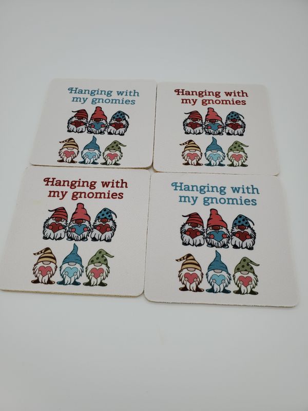 Gnome Valentine coaster set