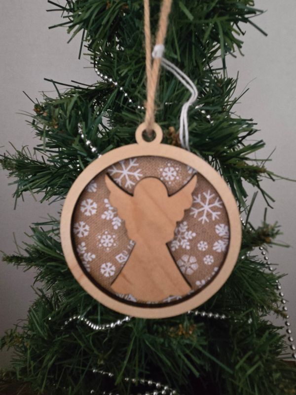 Clearance white snowflake wood ornament