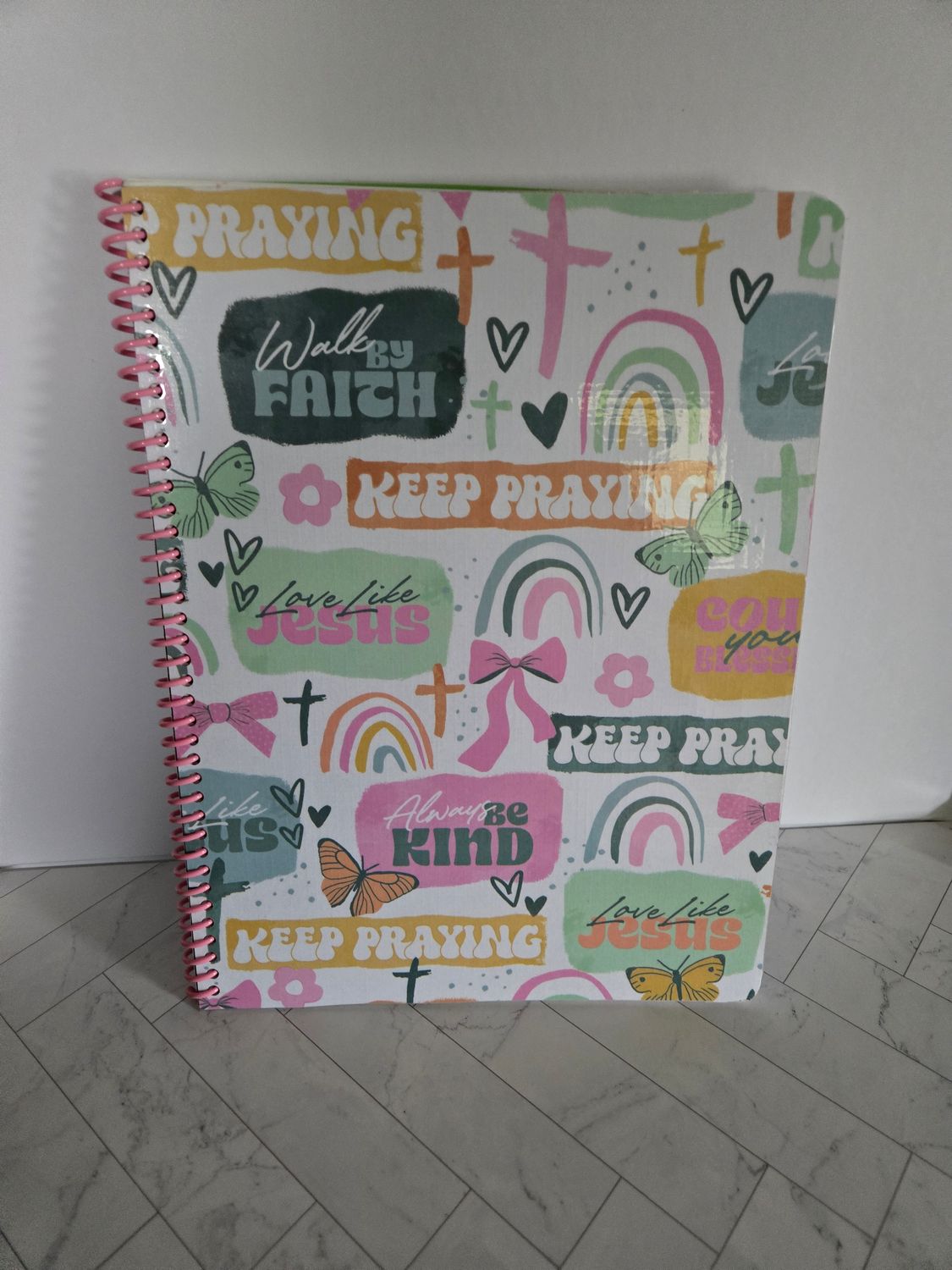 Spiral notebook prayer theme