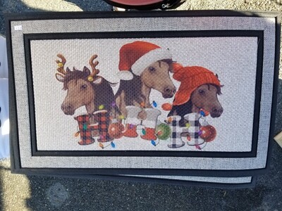 Christmas Horses Door Mat