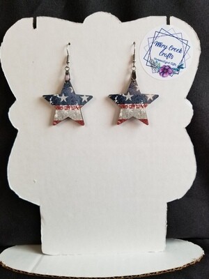 Red, White and Blue Star Earrings