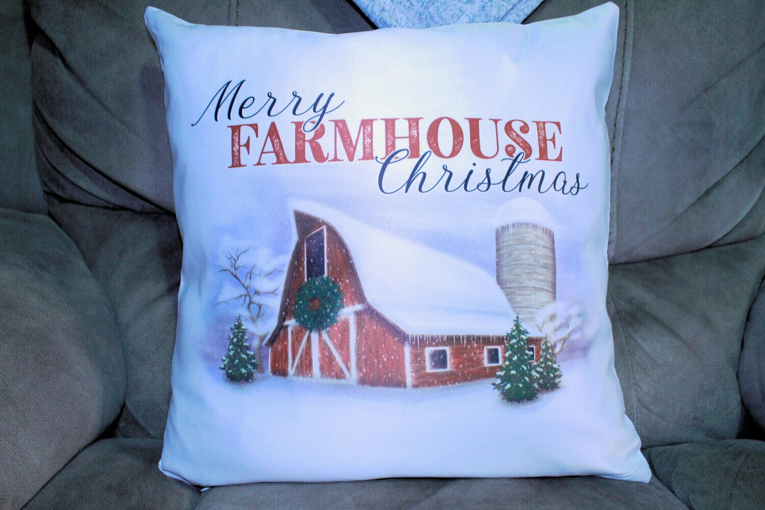 Christmas Snowy Barn Soft and Silky Pillow Cover